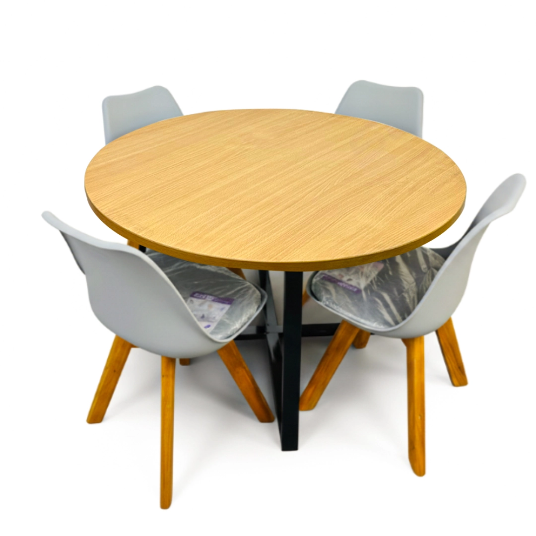 Quadro Round Table & Tulip Chair Combo Set